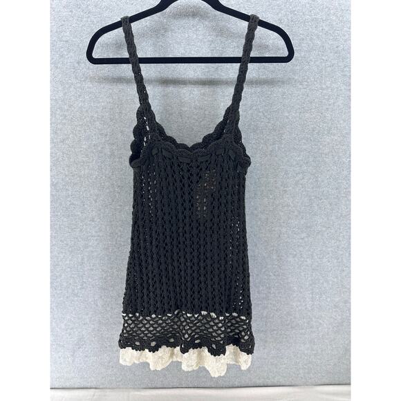 Two Twenty Two Women's sz Small Crochet Dress Tunic Coverup Boho Y2K - Picture 3 of 7